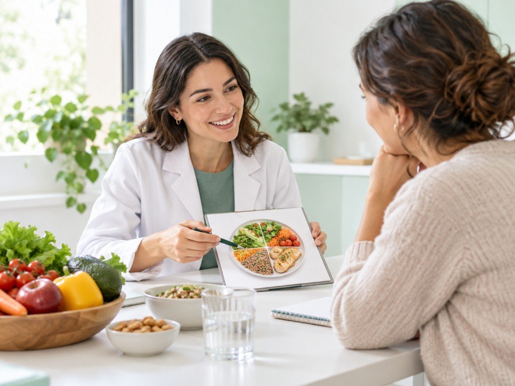 Nutrición: orientación alimentaria con alimentos frescos y plan de comidas